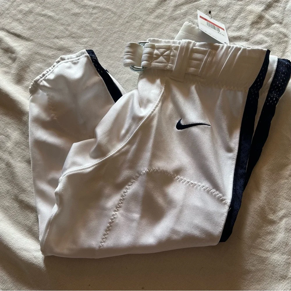 NWT Nike Men’s white and navy blue baseball pants. Size Large - Picture 2 of 11